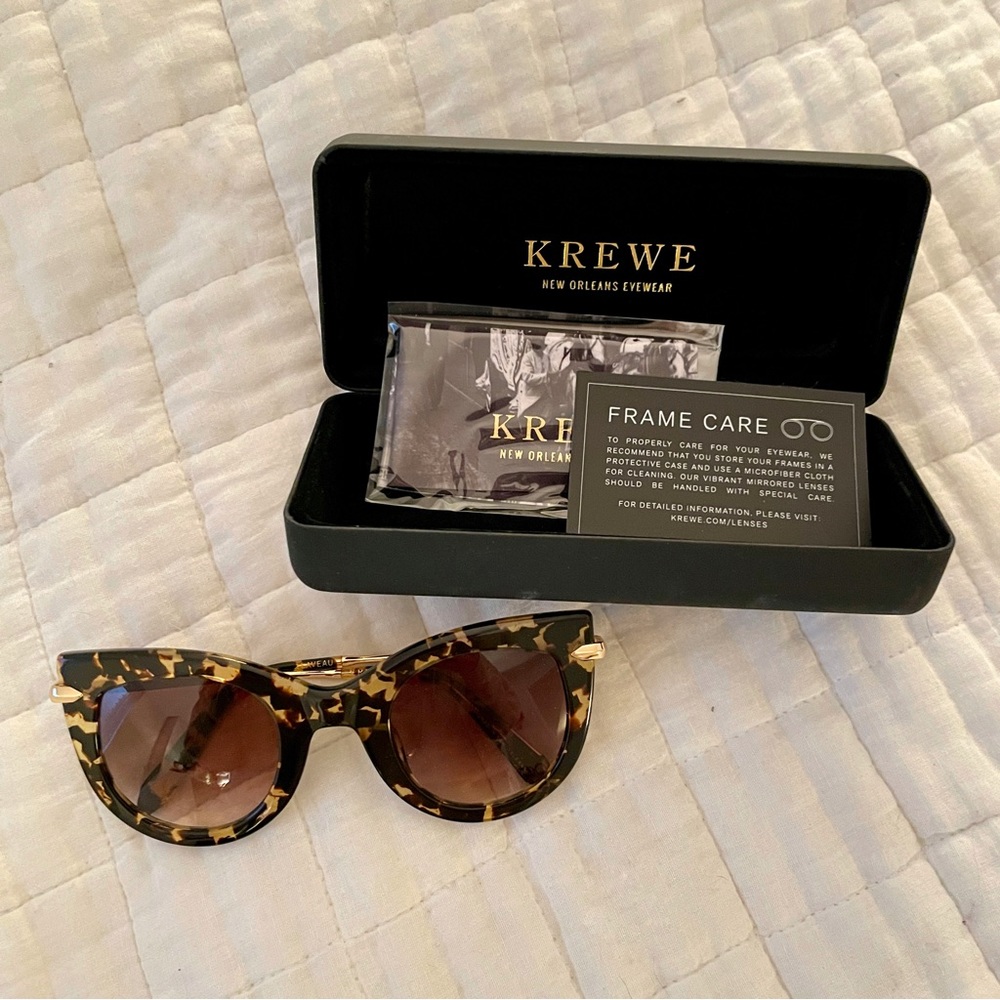 Krewe Tortoise Shell & 24K Gold Laveau Cat Eye Sunglasses